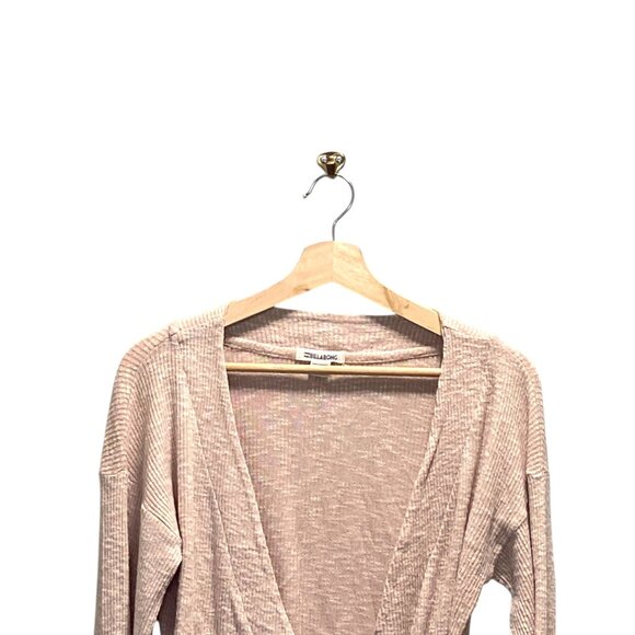 Billabong Wrap Sweater Beige Size L Neutral Coastal Spring Minimalist Classic - Picture 4 of 12